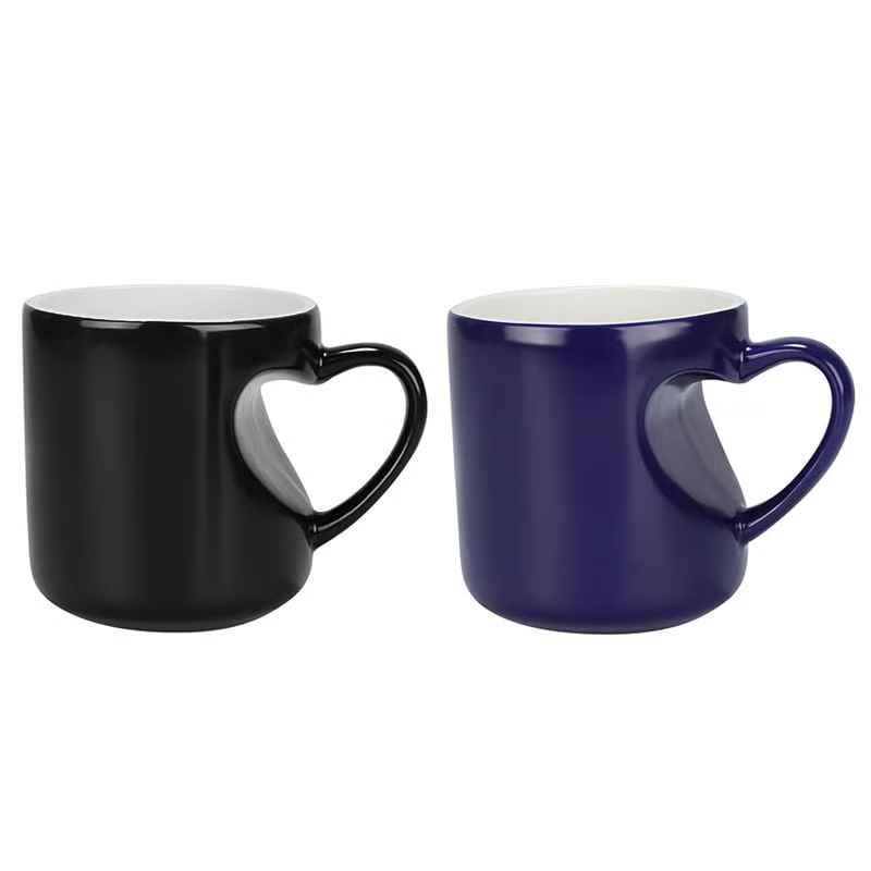 🔥70% OFF | LIMITED TIME🔥Heart-Shaped Color Changing Magic Ceramic Mug, Thermochromic Magic Reveal Design,