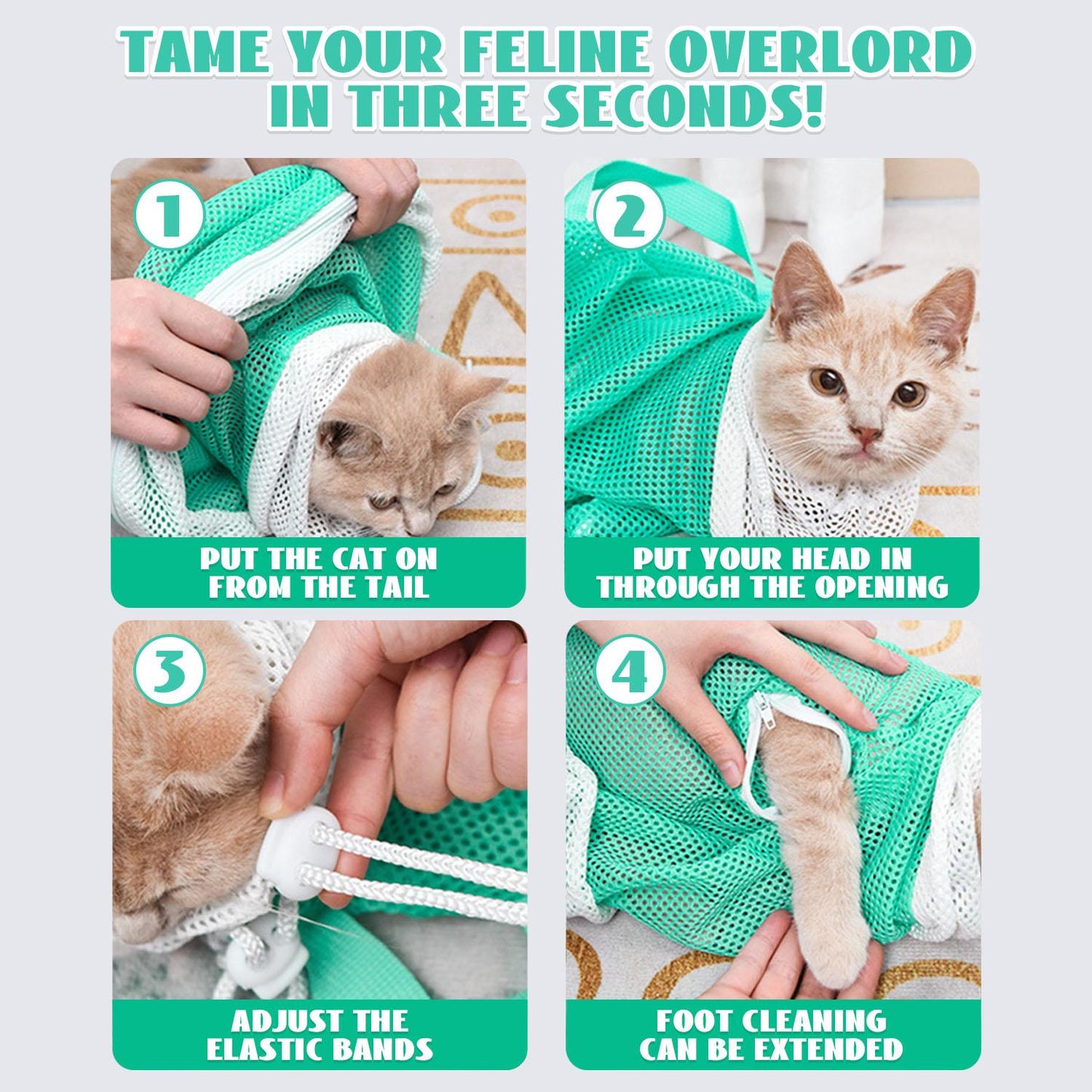 šØ Huge DiscountsšØCat Bathing Grooming Bag - Multifunctional Adjustable Breathable Restraint Shower Bag with Anti-Bite and Anti-Scratch Features