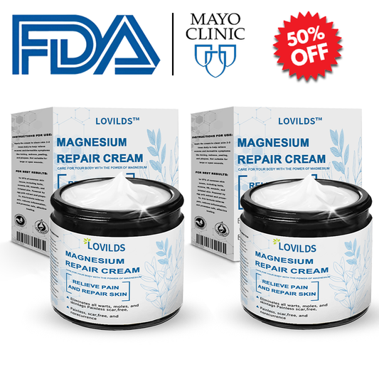 ✅Mayo Clinic Official: LOVILDS® Magnesium skin repair cream (Eczema and Psoriasis Relief, Skin Repair, Even Tone, Acne and Dark Spot Treatment, Wart and Mole Removal)
