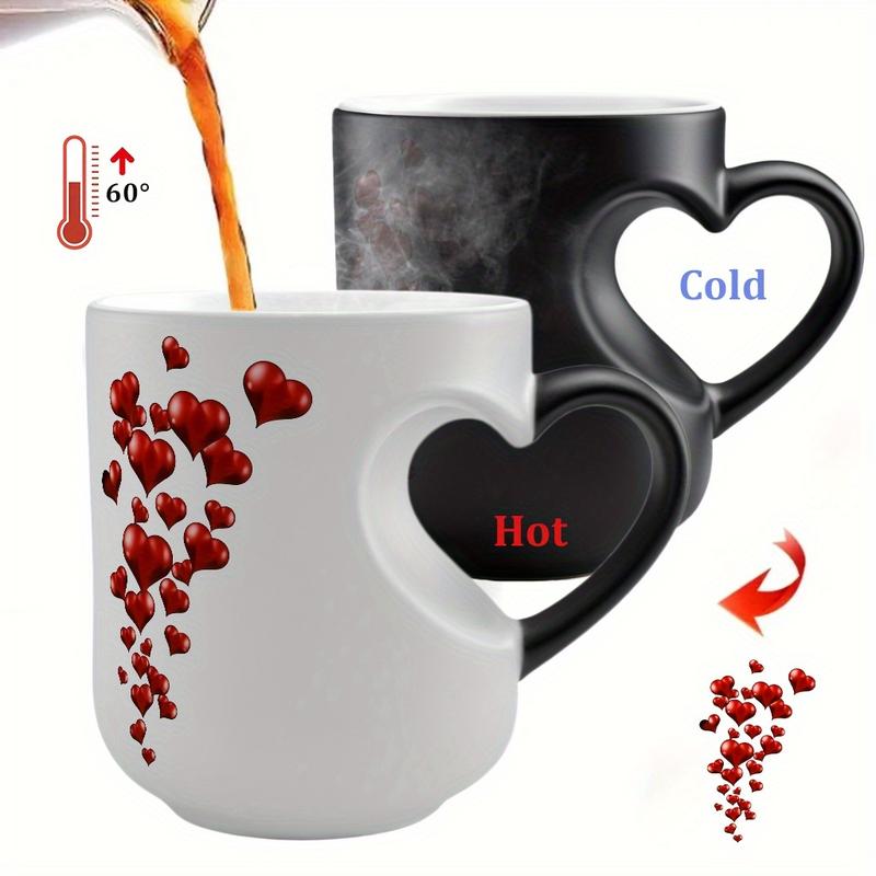 🔥70% OFF | LIMITED TIME🔥Heart-Shaped Color Changing Magic Ceramic Mug, Thermochromic Magic Reveal Design,