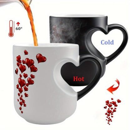 🔥70% OFF | LIMITED TIME🔥Heart-Shaped Color Changing Magic Ceramic Mug, Thermochromic Magic Reveal Design,