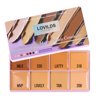 🔥60%OFF🔥LOVILDS Soft Matte Cream Concealer 8-Shade Fade Palette