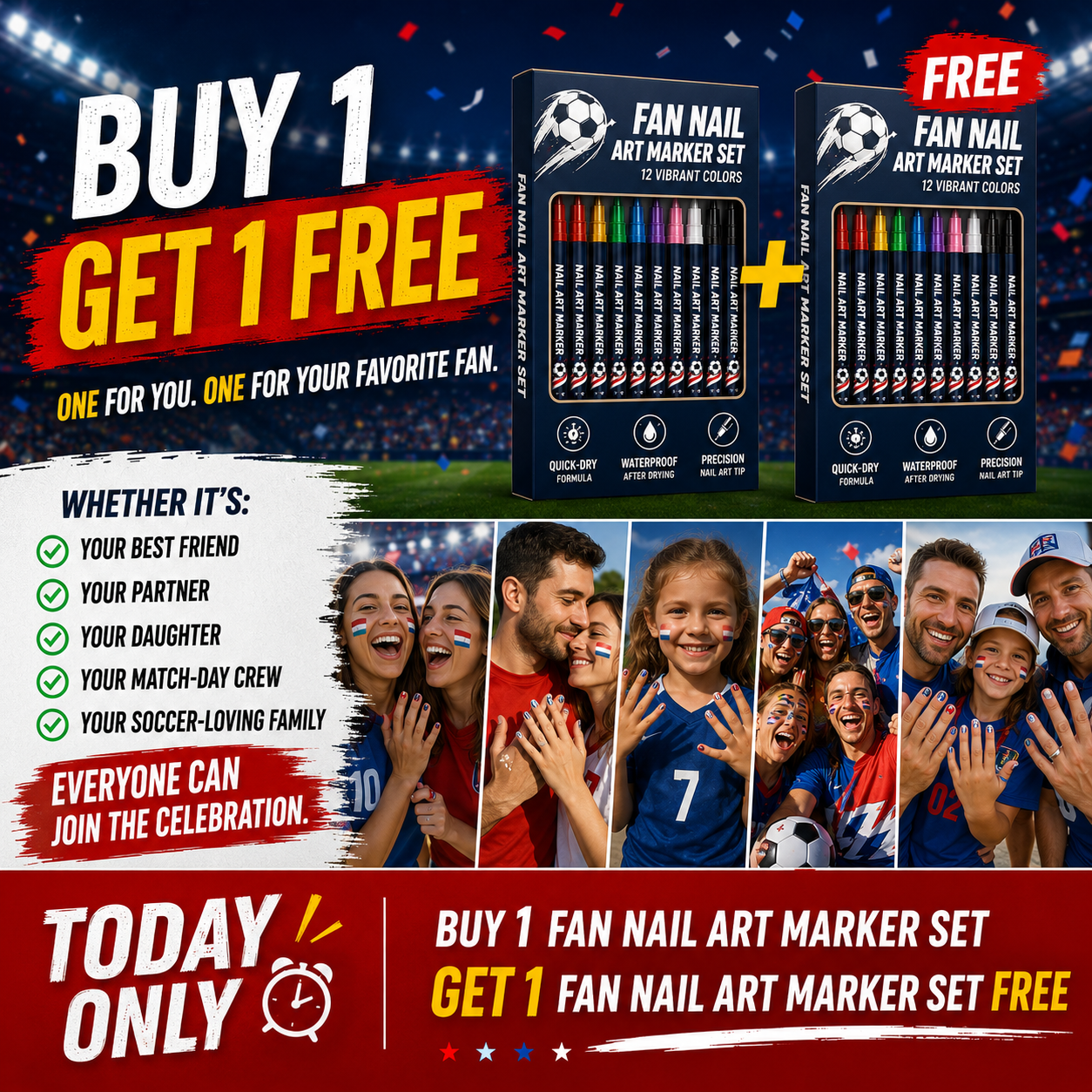 Game Day Fan Nail Art Marker Set – 12 Colors | Buy 1 Get 1 Free