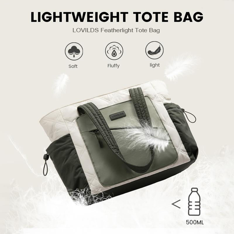 🔥70% OFF | LIMITED TIME🔥LOVILDS Laptop Tote Bag for Women, Large Quilted Puffer Tote bag , Work and Travel Shoulder Bag