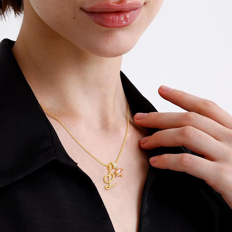 🔥Buy 1 Get 1 Free🔥LOVILDS Art Design Letter Necklace , Gold Chain Set, Hypoallergenic, Adjustable Size
