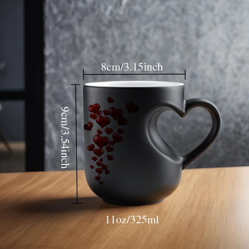 🔥70% OFF | LIMITED TIME🔥Heart-Shaped Color Changing Magic Ceramic Mug, Thermochromic Magic Reveal Design,