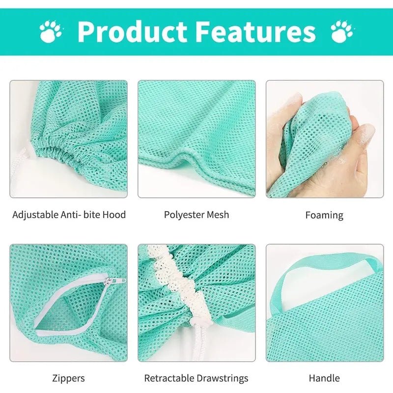 🚨 Huge Discounts🚨Cat Bathing Grooming Bag - Multifunctional Adjustable Breathable Restraint Shower Bag with Anti-Bite and Anti-Scratch Features