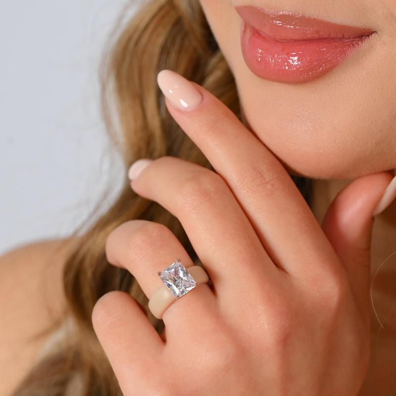 🔥Buy 1 Get 1 Free🔥LOVILDS Silicone Ring – Emerald Cut CZ | Patent-Pending Design
