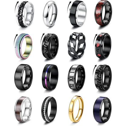 🔥70% OFF | LIMITED TIME🔥16Pcs Stainless Steel Fidget Rings