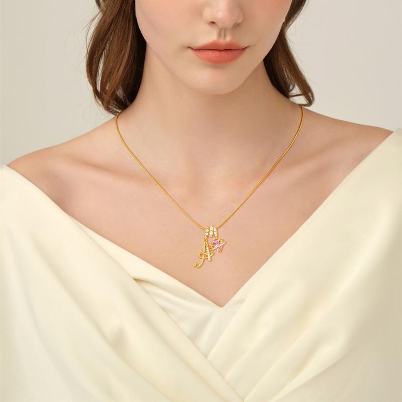 🔥Buy 1 Get 1 Free🔥LOVILDS Art Design Letter Necklace , Gold Chain Set, Hypoallergenic, Adjustable Size