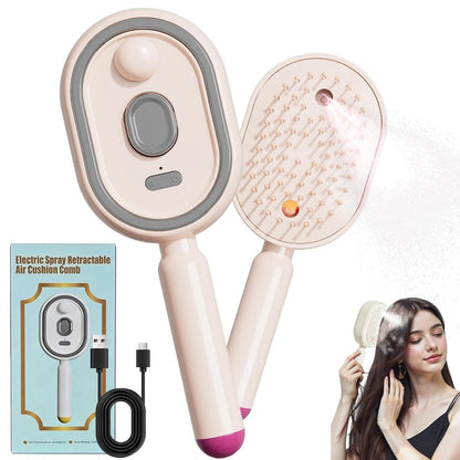 Electric Spray Hair Brush with LED Light & Massage