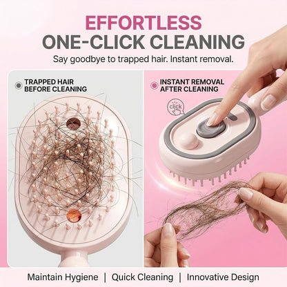 Electric Spray Hair Brush with LED Light & Massage