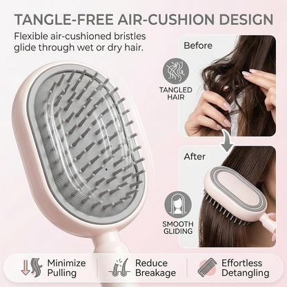 Electric Spray Hair Brush with LED Light & Massage