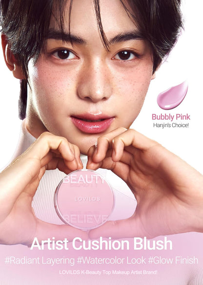 LOVILDS Artist Cushion Blush | Hydrating Korean Makeup Cushion Blush
