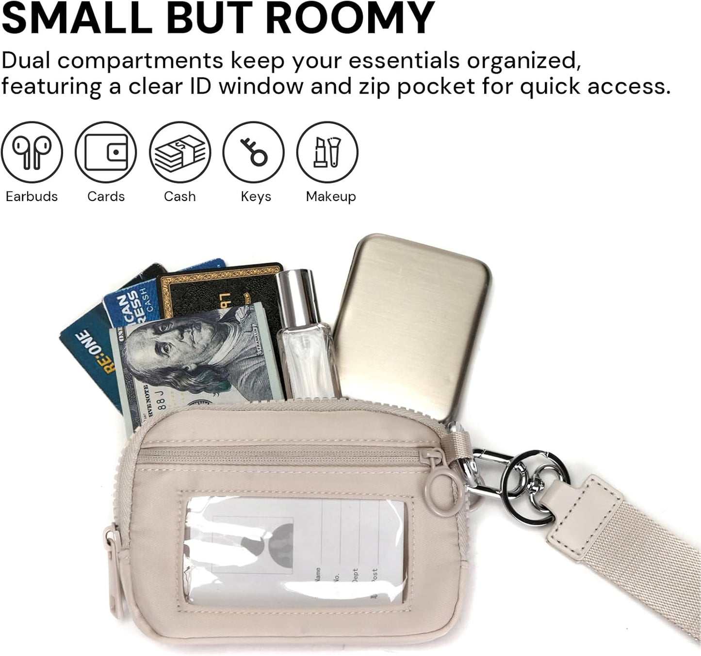 🔥70% OFF | LIMITED TIME🔥Mini Zip Card Case for Women with Clear ID Window, Lightweight Small Zipper Wallet,Portable Organizer