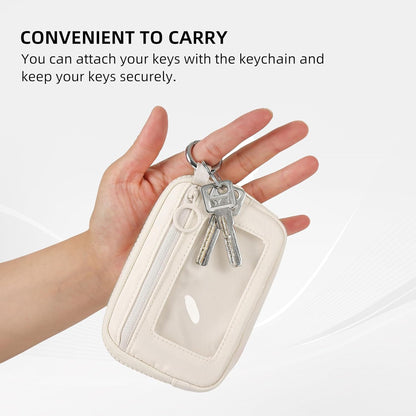 🔥70% OFF | LIMITED TIME🔥Mini Zip Card Case for Women with Clear ID Window, Lightweight Small Zipper Wallet,Portable Organizer