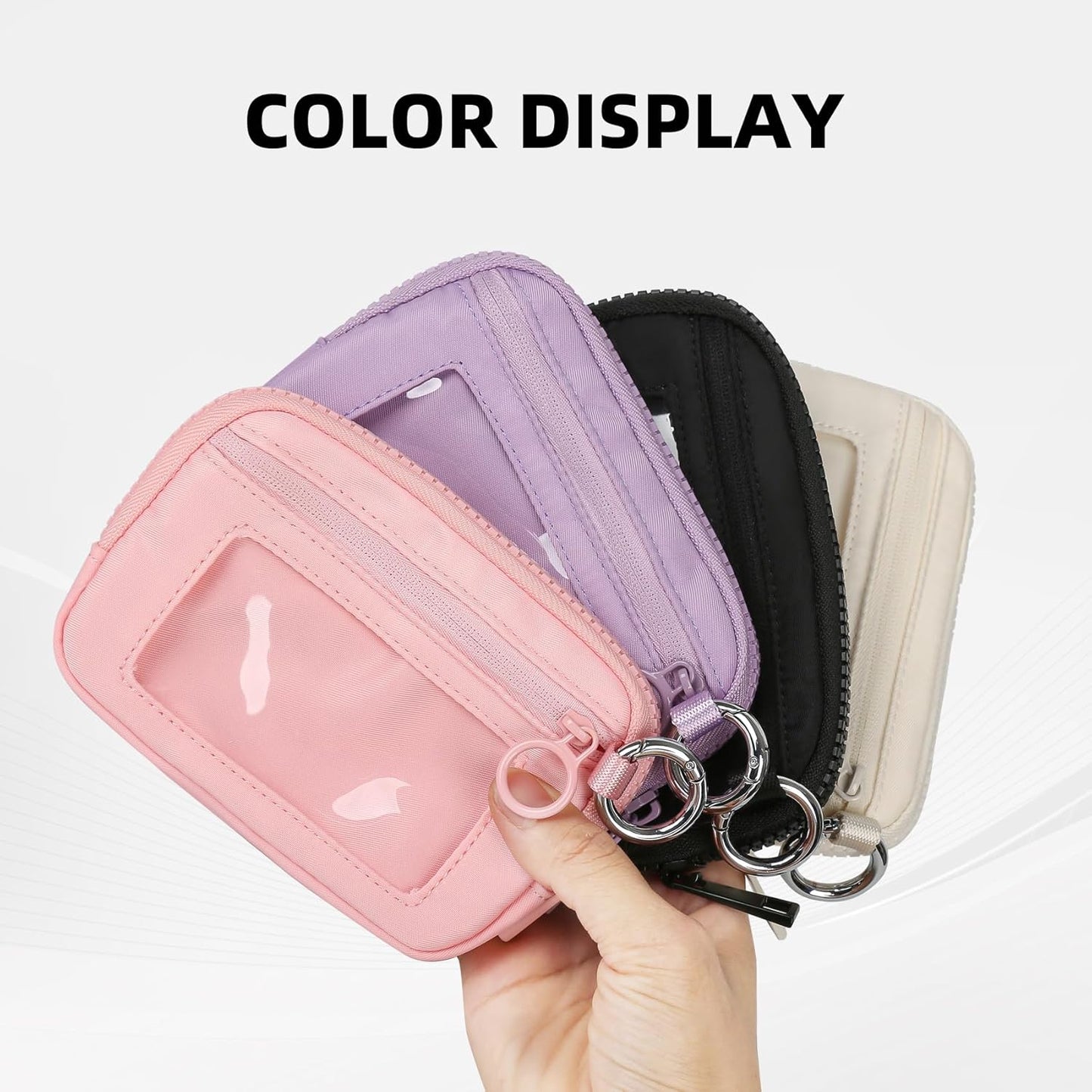 🔥70% OFF | LIMITED TIME🔥Mini Zip Card Case for Women with Clear ID Window, Lightweight Small Zipper Wallet,Portable Organizer