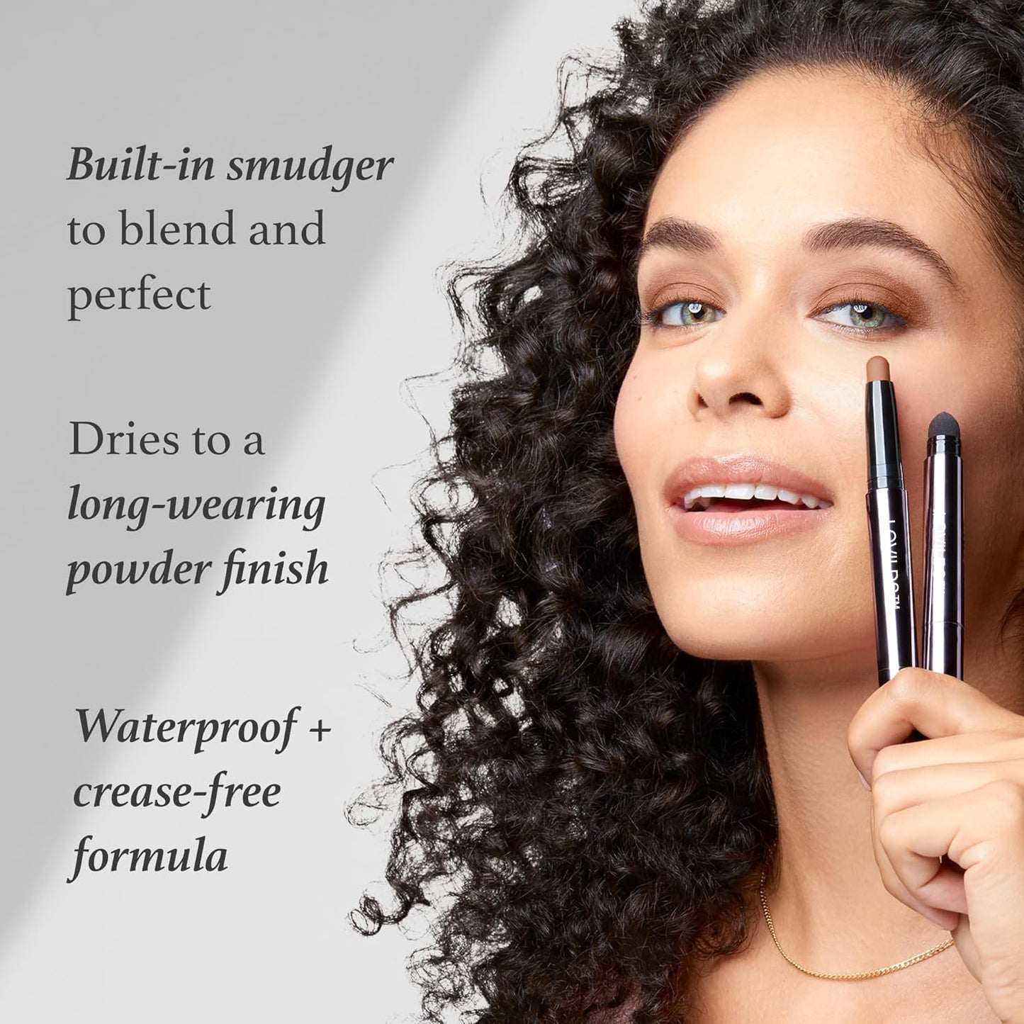 LOVILDS Eyeshadow Crème-to-Powder Waterproof Shadow Stick Duo – Long-Lasting, Crease-Proof, Easy Appy with Built-in Smudger