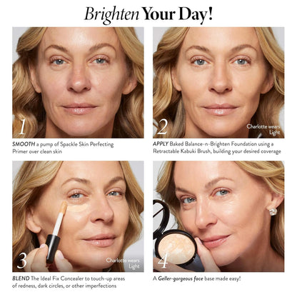 LOVILDS Award-Winning Baked Balance-n-Brighten Color Correcting Powder Foundation - Fair - Buildable Light to Medium Coverage - Demi-Matte Natural Finish