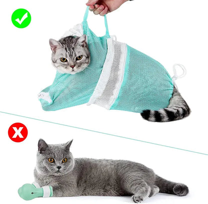 🚨 Huge Discounts🚨Cat Bathing Grooming Bag - Multifunctional Adjustable Breathable Restraint Shower Bag with Anti-Bite and Anti-Scratch Features