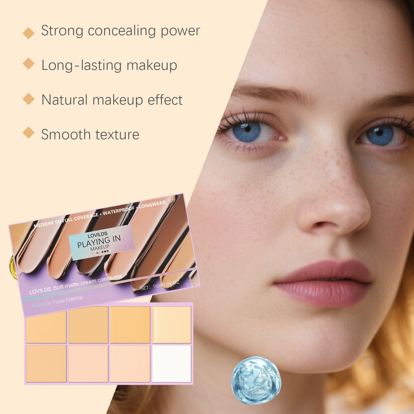 🔥60%OFF🔥LOVILDS Soft Matte Cream Concealer 8-Shade Fade Palette