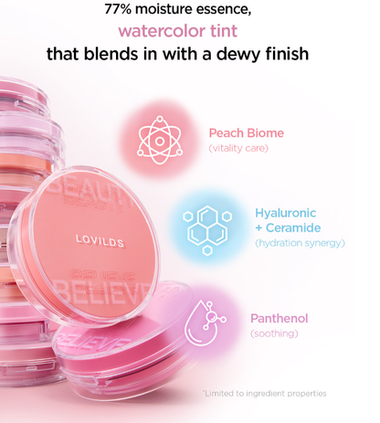 LOVILDS Artist Cushion Blush | Hydrating Korean Makeup Cushion Blush