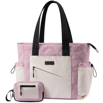 🔥70% OFF | LIMITED TIME🔥LOVILDS Laptop Tote Bag for Women, Large Quilted Puffer Tote bag , Work and Travel Shoulder Bag