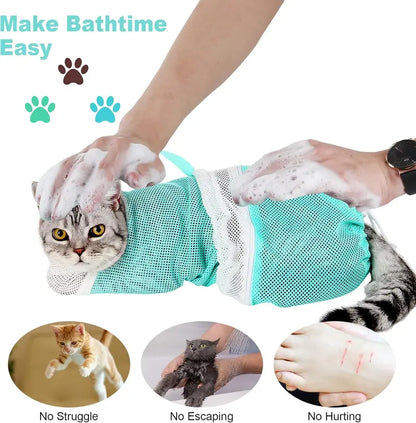 🚨 Huge Discounts🚨Cat Bathing Grooming Bag - Multifunctional Adjustable Breathable Restraint Shower Bag with Anti-Bite and Anti-Scratch Features