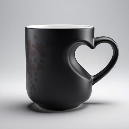 🔥70% OFF | LIMITED TIME🔥Heart-Shaped Color Changing Magic Ceramic Mug, Thermochromic Magic Reveal Design,