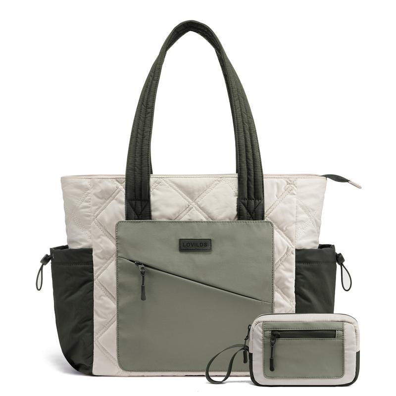 🔥70% OFF | LIMITED TIME🔥LOVILDS Laptop Tote Bag for Women, Large Quilted Puffer Tote bag , Work and Travel Shoulder Bag