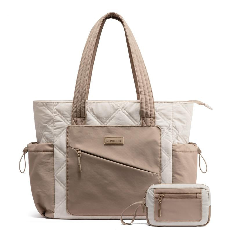 🔥70% OFF | LIMITED TIME🔥LOVILDS Laptop Tote Bag for Women, Large Quilted Puffer Tote bag , Work and Travel Shoulder Bag