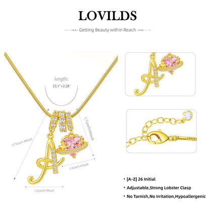🔥Buy 1 Get 1 Free🔥LOVILDS Art Design Letter Necklace , Gold Chain Set, Hypoallergenic, Adjustable Size