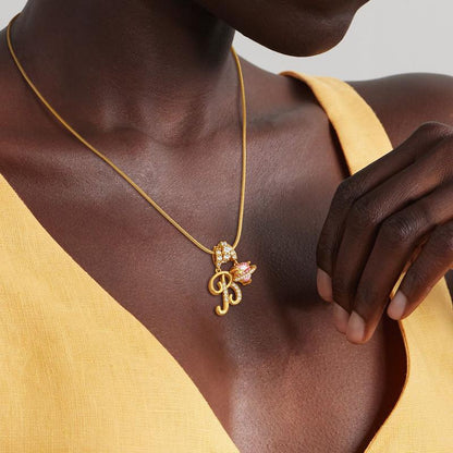 🔥Buy 1 Get 1 Free🔥LOVILDS Art Design Letter Necklace , Gold Chain Set, Hypoallergenic, Adjustable Size
