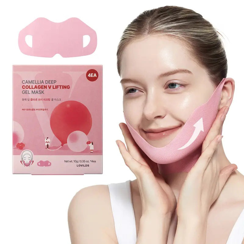 🔥70% OFF | LIMITED TIME🔥Wildtidey Camellia Deep Collagen Chin Lifting Gel Mask – Double Chin Reducer, Defined Jawline Shaper, Firming