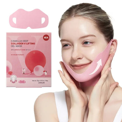 🔥70% OFF | LIMITED TIME🔥Wildtidey Camellia Deep Collagen Chin Lifting Gel Mask – Double Chin Reducer, Defined Jawline Shaper, Firming