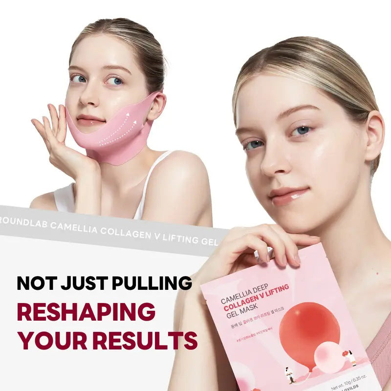 🔥70% OFF | LIMITED TIME🔥Wildtidey Camellia Deep Collagen Chin Lifting Gel Mask – Double Chin Reducer, Defined Jawline Shaper, Firming