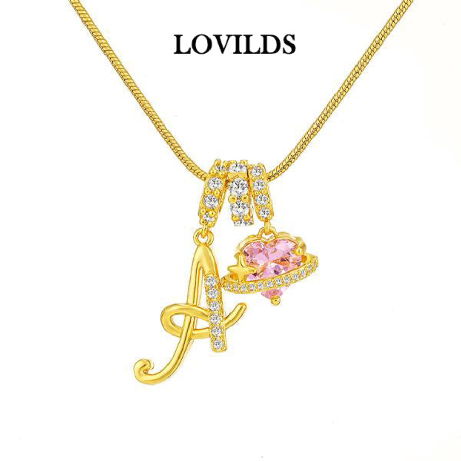 🔥Buy 1 Get 1 Free🔥LOVILDS Art Design Letter Necklace , Gold Chain Set, Hypoallergenic, Adjustable Size