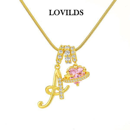 🔥Buy 1 Get 1 Free🔥LOVILDS Art Design Letter Necklace , Gold Chain Set, Hypoallergenic, Adjustable Size