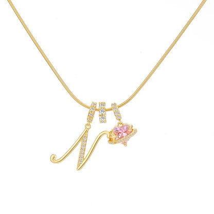 🔥Buy 1 Get 1 Free🔥LOVILDS Art Design Letter Necklace , Gold Chain Set, Hypoallergenic, Adjustable Size