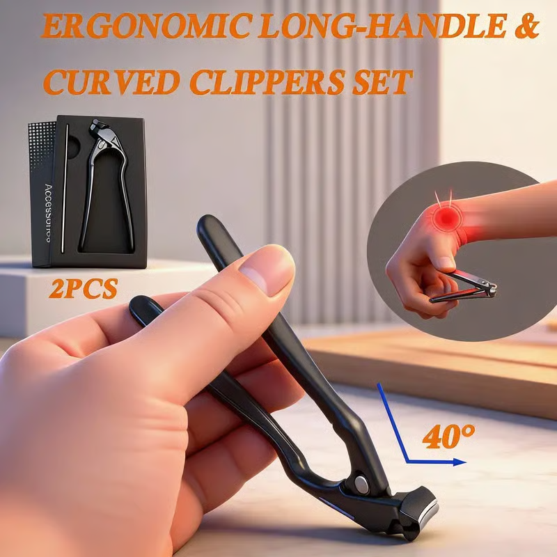 Stainless Steel Nail Clipper with Curved Precision Blades