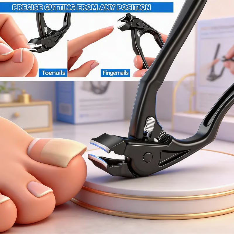 Stainless Steel Nail Clipper with Curved Precision Blades